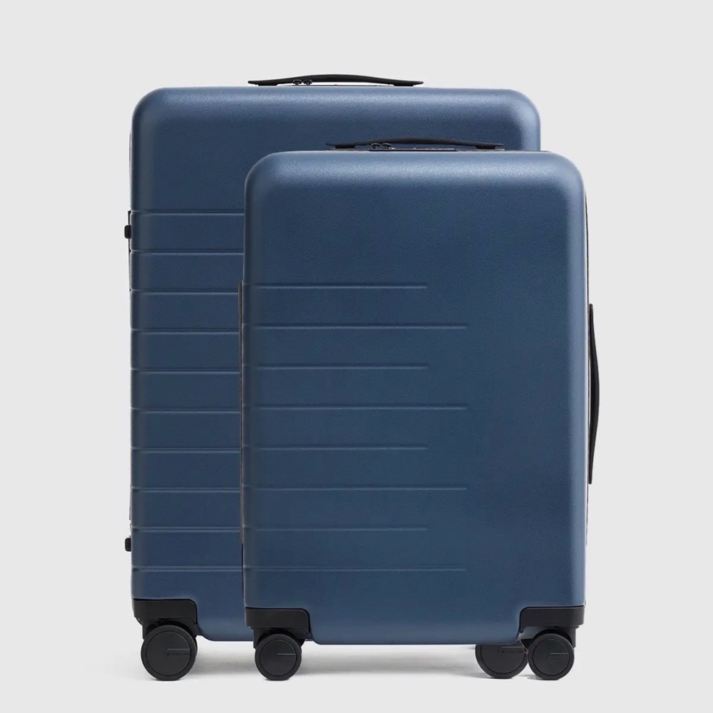 Quince Medium Check in (24”) and Carry On Suitcase in Blue ( no bundles)